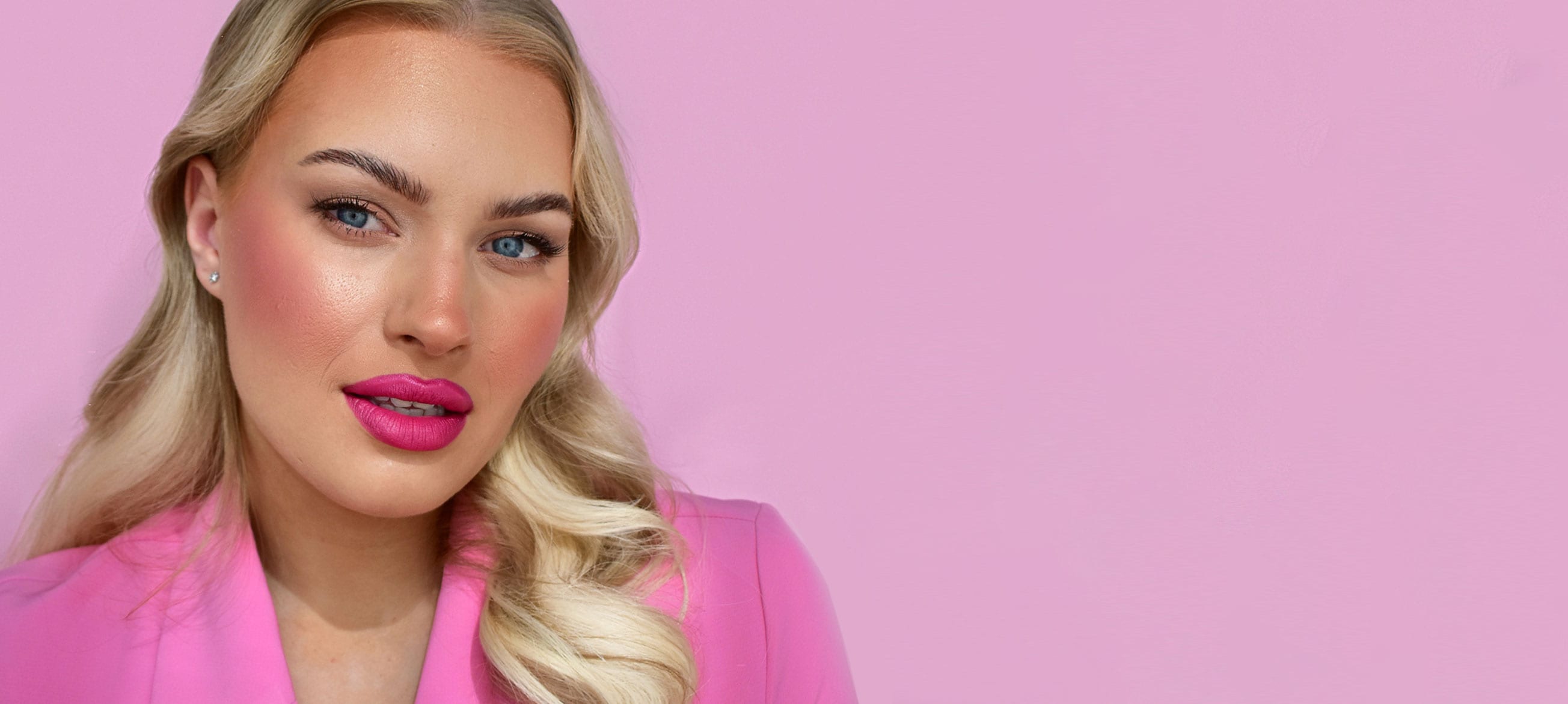 Pink doll make-up look