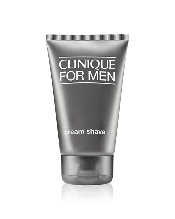 Clinique for Men™ Cream Shave, Pour un rasage au plus près. Cette crème à raser ultra-riche permet au rasoir de glisser sur la peau, sans tirer.