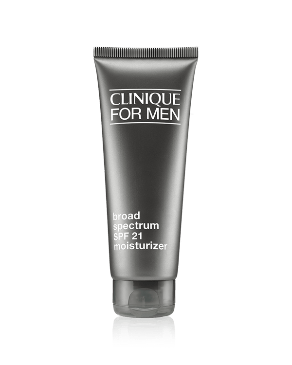 Clinique For Men™ Broad Spectrum SPF 21 Moisturizer, Hydratation quotidienne et protection UV. Il apaise et rend la peau plus confortable. Il convient à tous les types de peau.