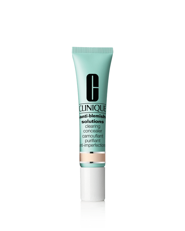 Anti-Blemish Solutions™ Clearing Concealer, Un camouflant naturel et longue tenue qui couvre et traite les imperfections et les rougeurs associées. Existe en 4 teintes, dont une verte pour camoufler la rougeur liée à l&#039;imperfection.