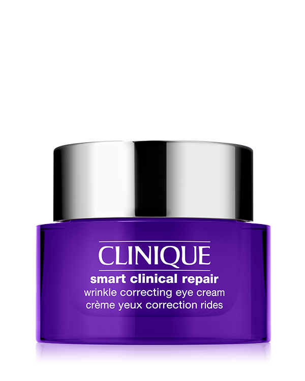 Clinique Smart Clinical Repair™ Wrinkle Correcting Eye Cream, Cette crème anti-rides pour les yeux aide à réparer la structure de votre épiderme pour une peau visiblement plus lisse et plus jeune. 88 % des personnes interrogées affirment que le contour des yeux paraît plus jeune*.