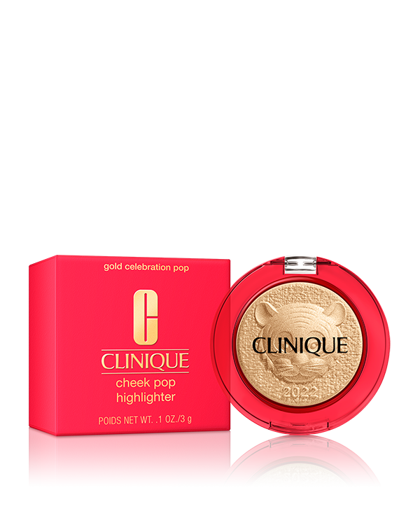 Cheek Pop Highlighter Gold Celebration Pop, L&#039;illuminateur Cheek Pop donne une couleur naturelle sans trace de poudre.