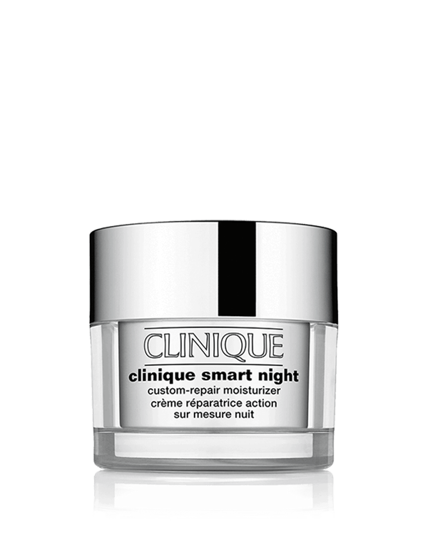 Clinique Smart Night™ Custom-Repair Moisturizer, Onze smart nachtcrème, doeltreffend voor alle tekenen van veroudering.
