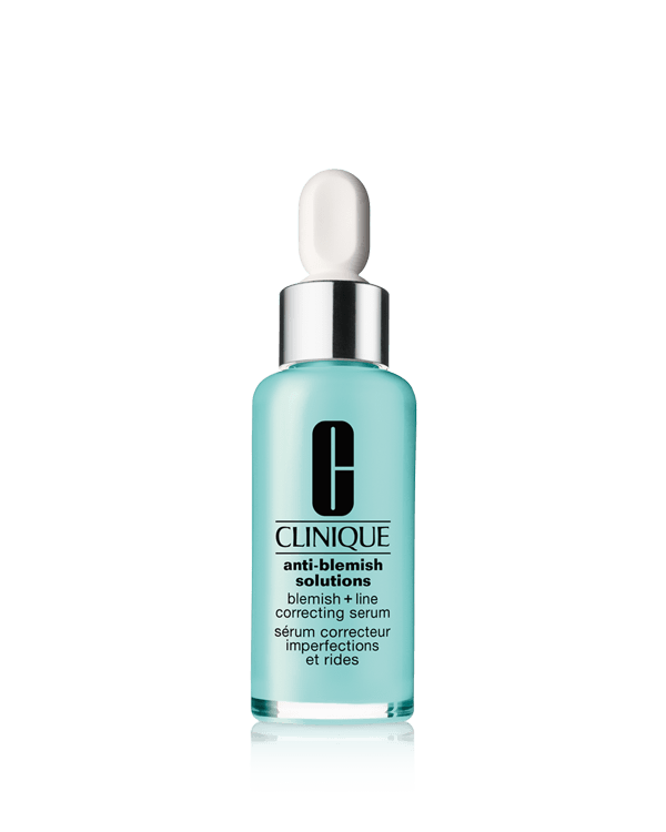 Anti-Blemish Solutions Blemish + Line Correcting Serum, Een acne-serum speciaal ontwikkeld voor de volwassen huid die last heeft van puistjes en lijntjes en rimpels.